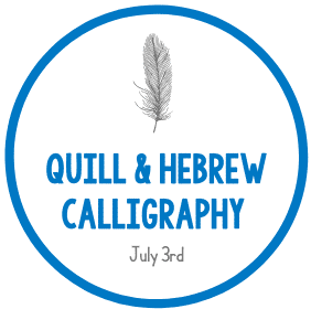 Vibrant Quill & Hebrew Calligraphy workshop at Eden Village Camp, featuring creative arts, cultural learning, and inspiring activities for campers.